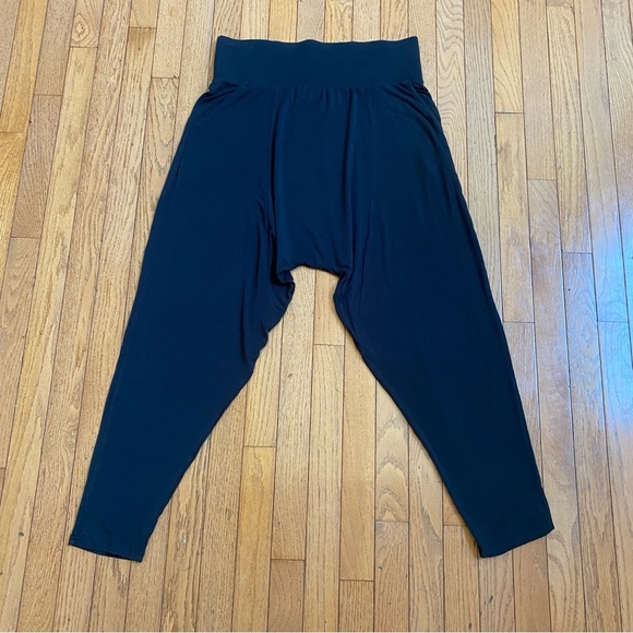 JG BENCH Harem Pants Black Large Wide Waistband Tapered Leg L Boho Pant - Picture 2 of 13